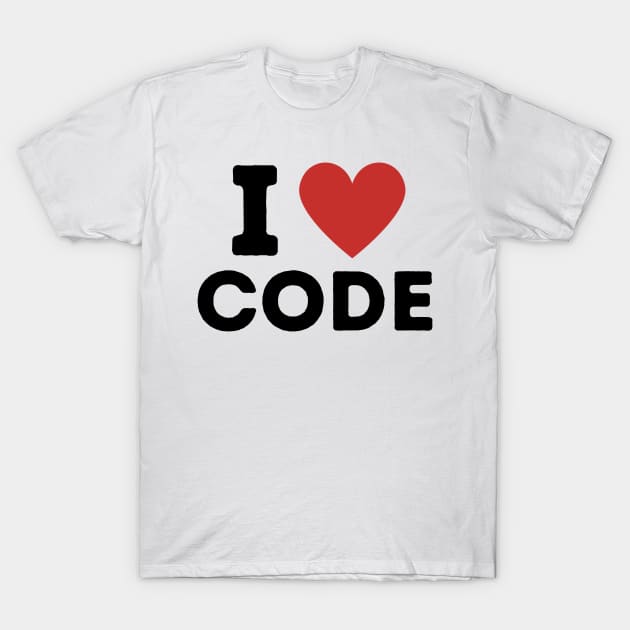 I Love Code Simple Heart Design T-Shirt by Word Minimalism